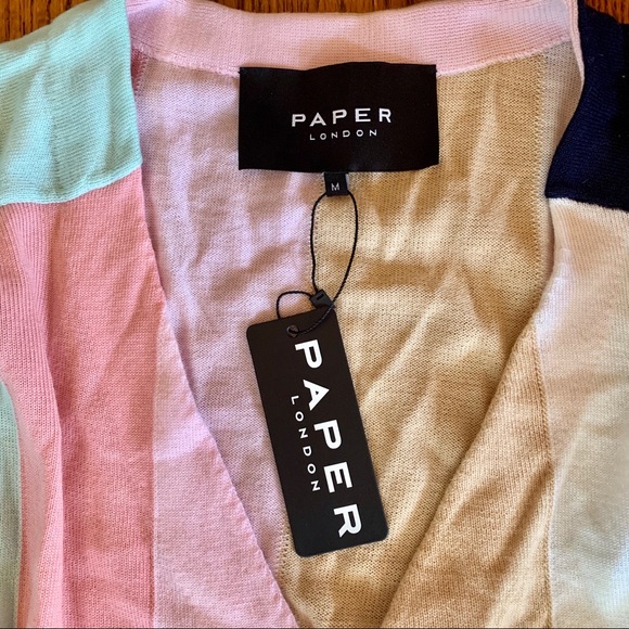 PAPER London Rainbow Pastel Stripe Cardigan - Picture 7 of 7